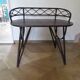 Vintage children's desk console bamboo rattan curved wood Thonet style 80s dark mahogany
