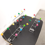 Colorful vintage wall coat rack