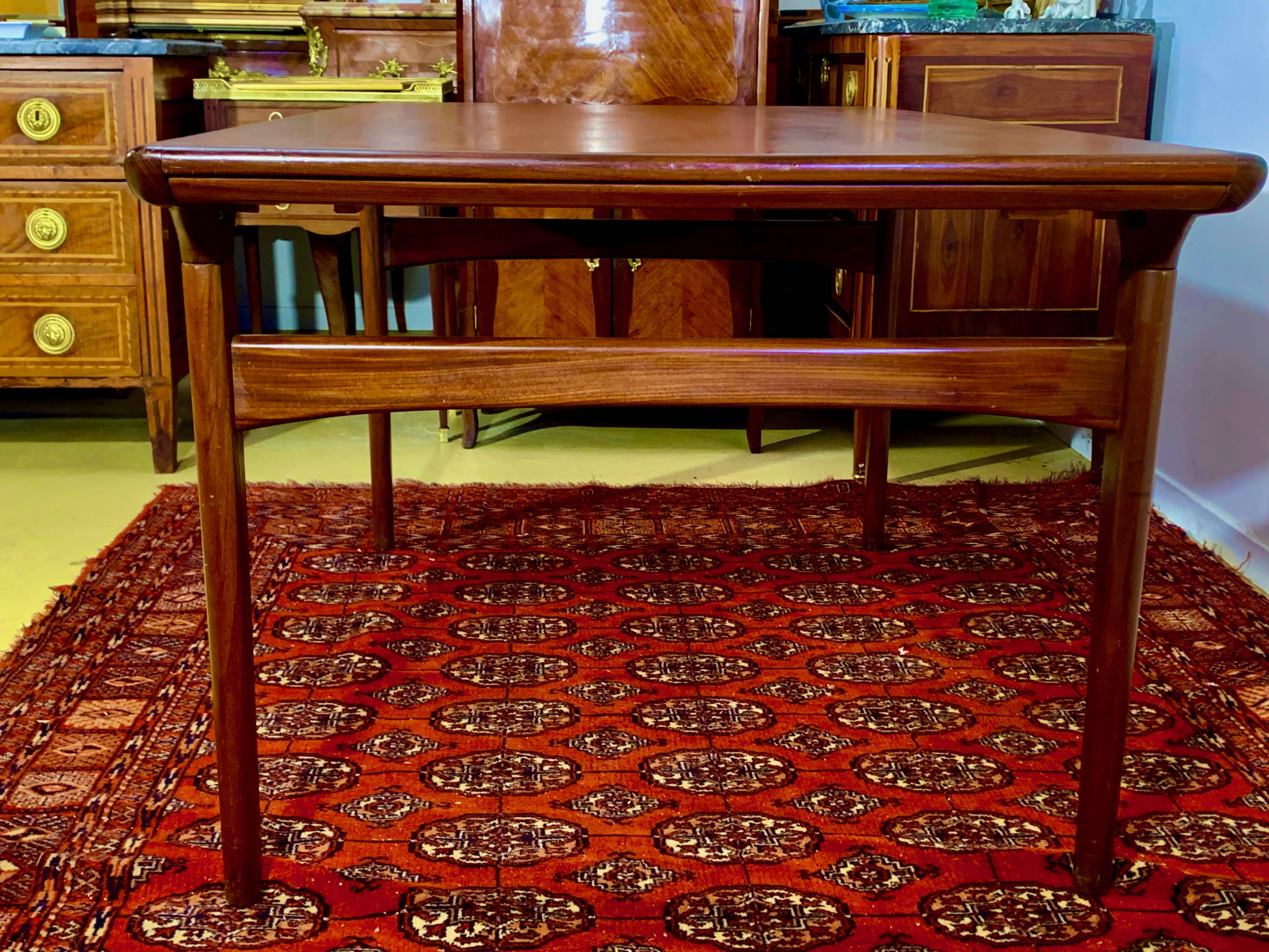 Scandinavian living room dining room table in teak, denmark 1960