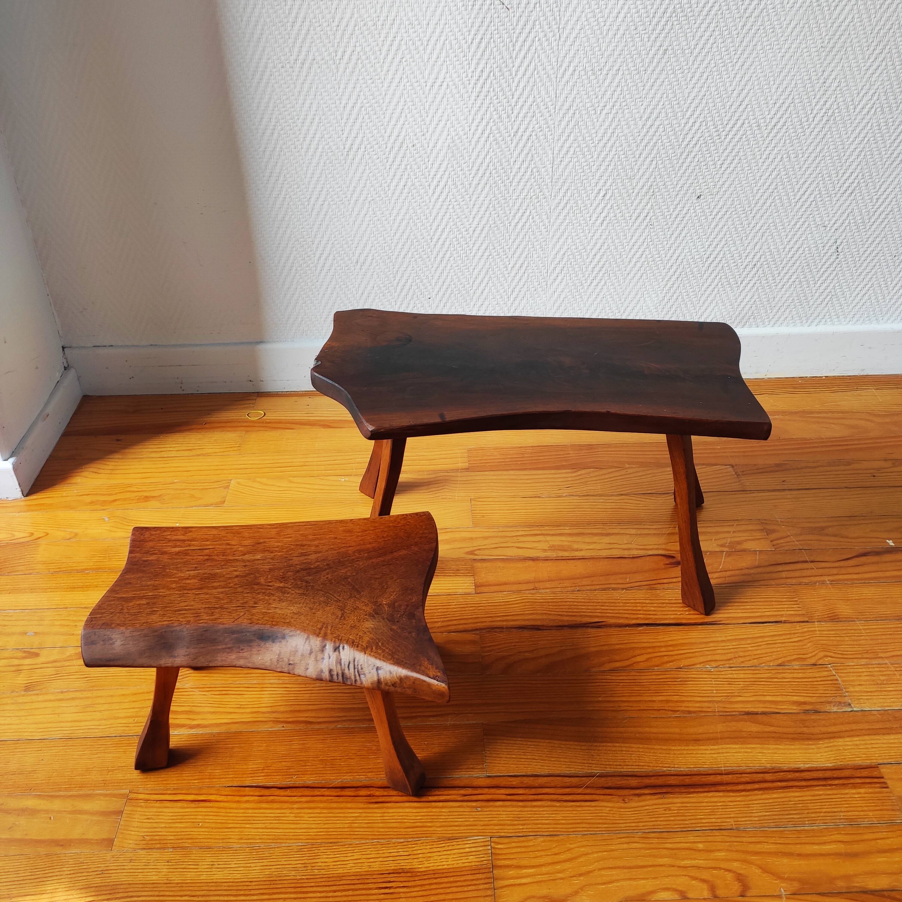 Brutalist wooden tables