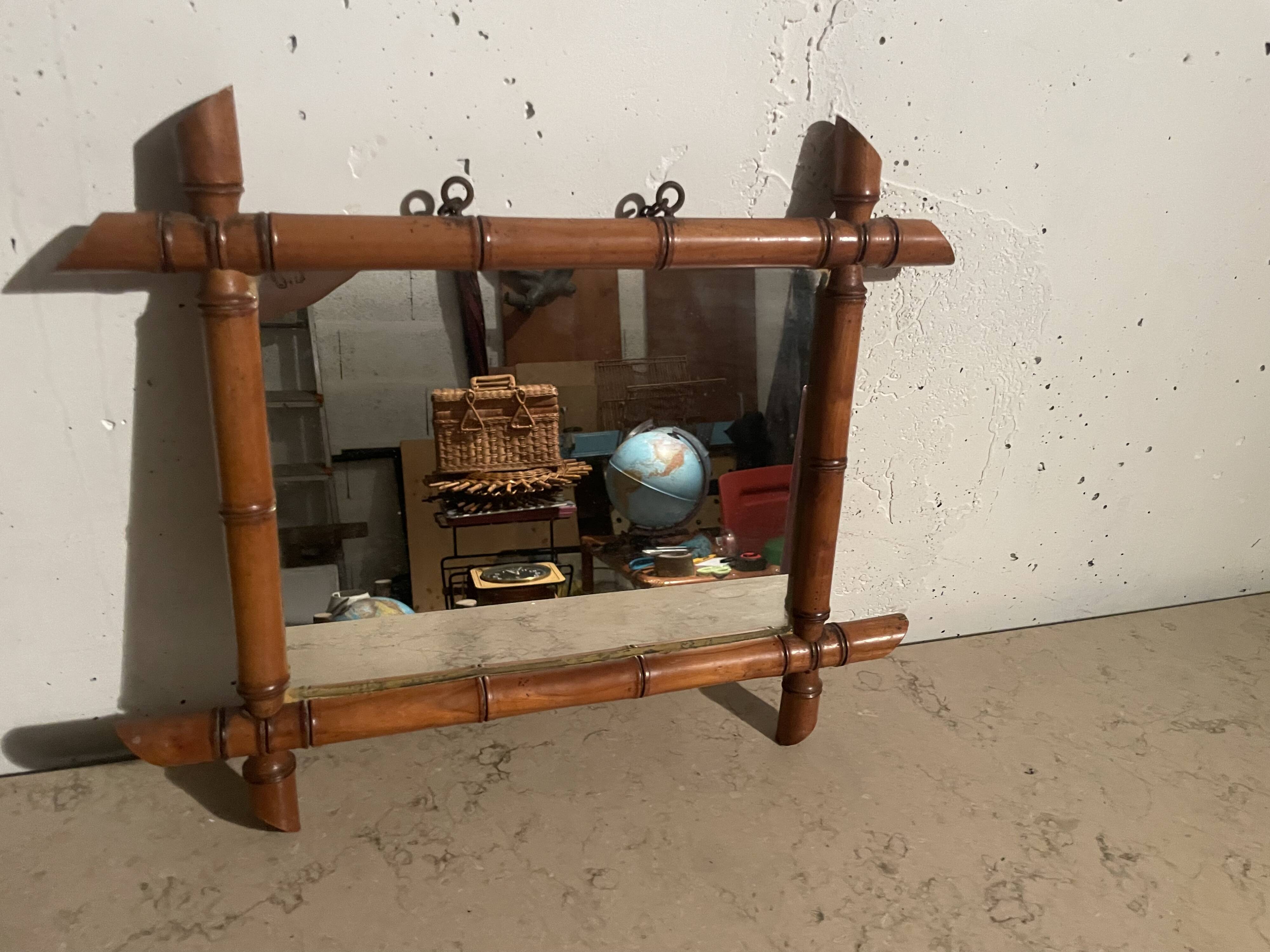 Faux bamboo mirror from the 1960s.