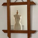 Blonde wooden barber mirror