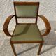 Pair of green velvet bridge armchairs