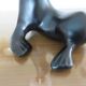 Lamp " black sea lion " white opaline ball 70s