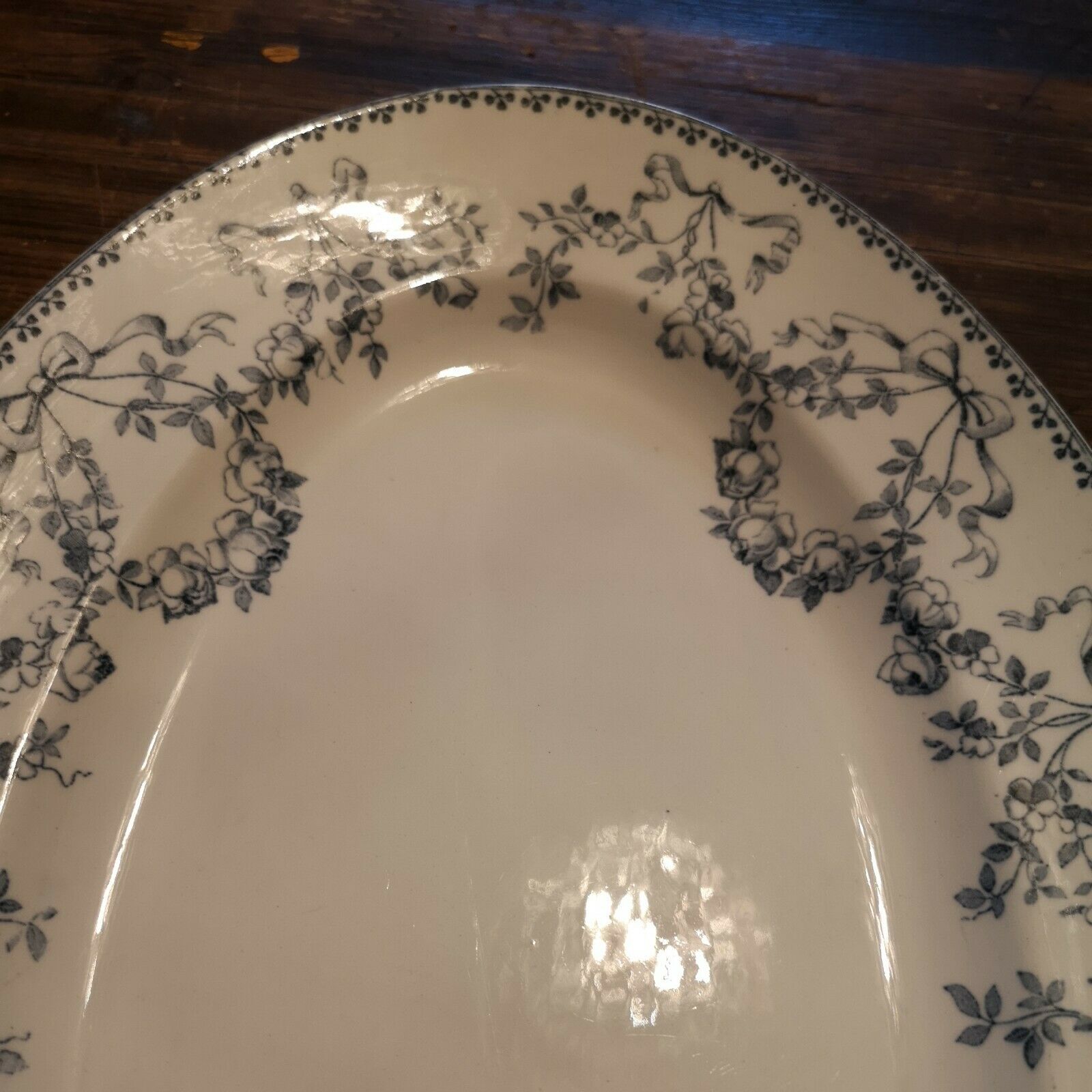 Oval dish or large ravier in earthenware Sarreguemines model Mozart