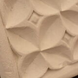 White mirror with carved flowers