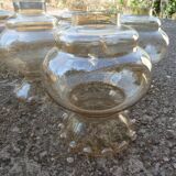 Set of 6 amber glass globes.