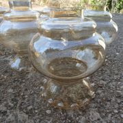 Lot de 6 globes en verre ambré