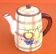 Ceramic coffee maker with fruit decoration