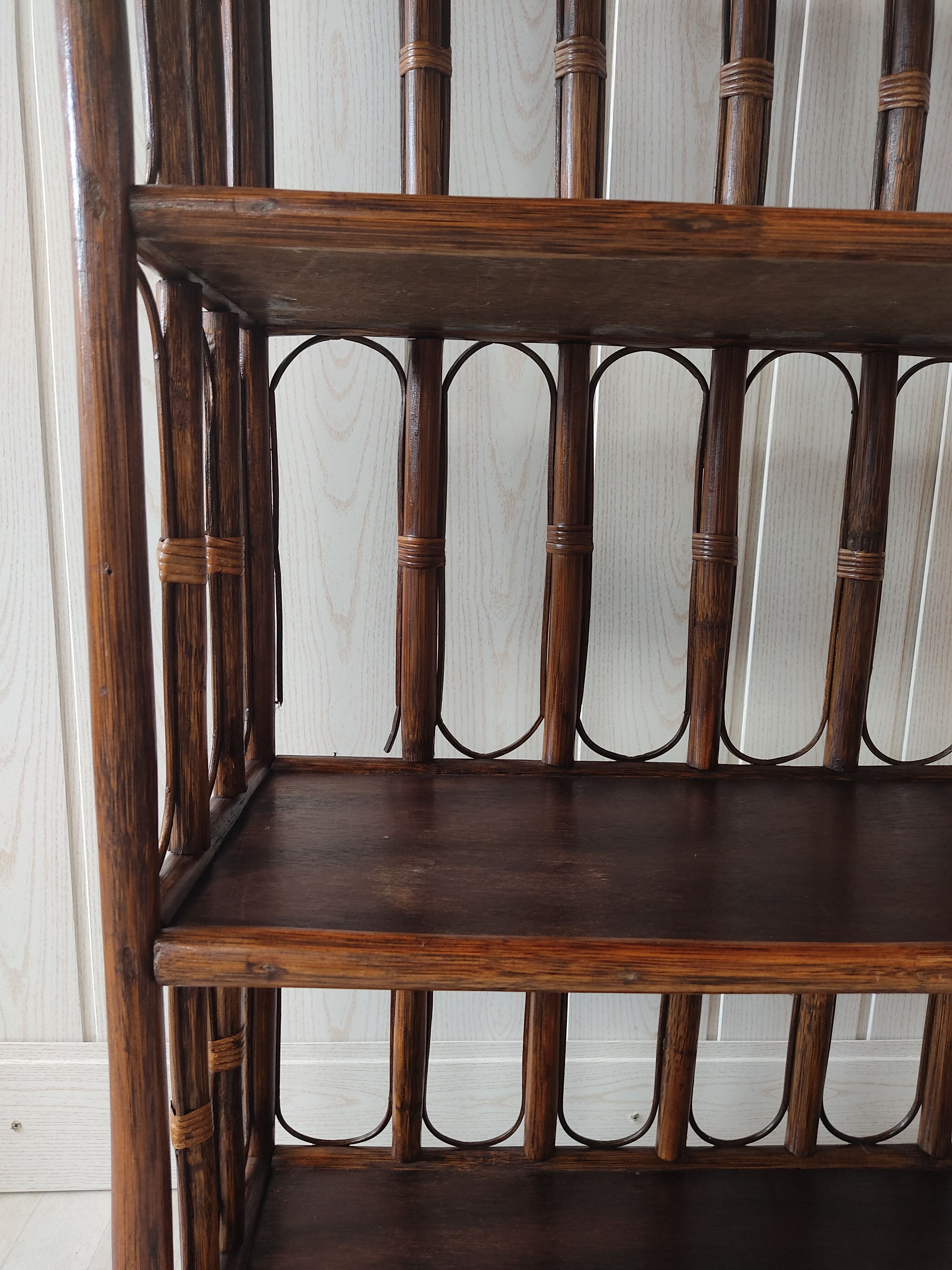 Vintage rattan shelf