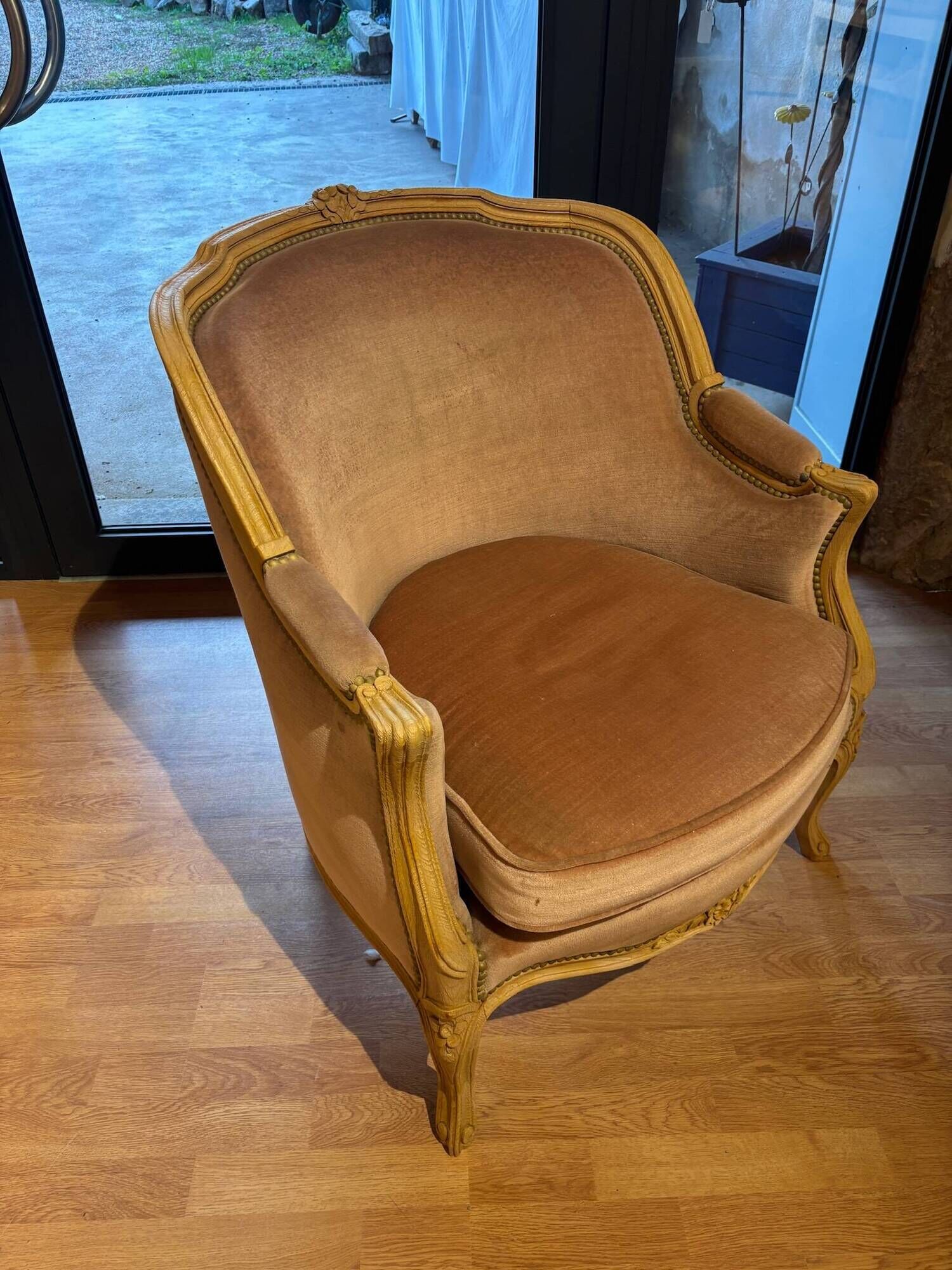 Louis XV style bergère armchair