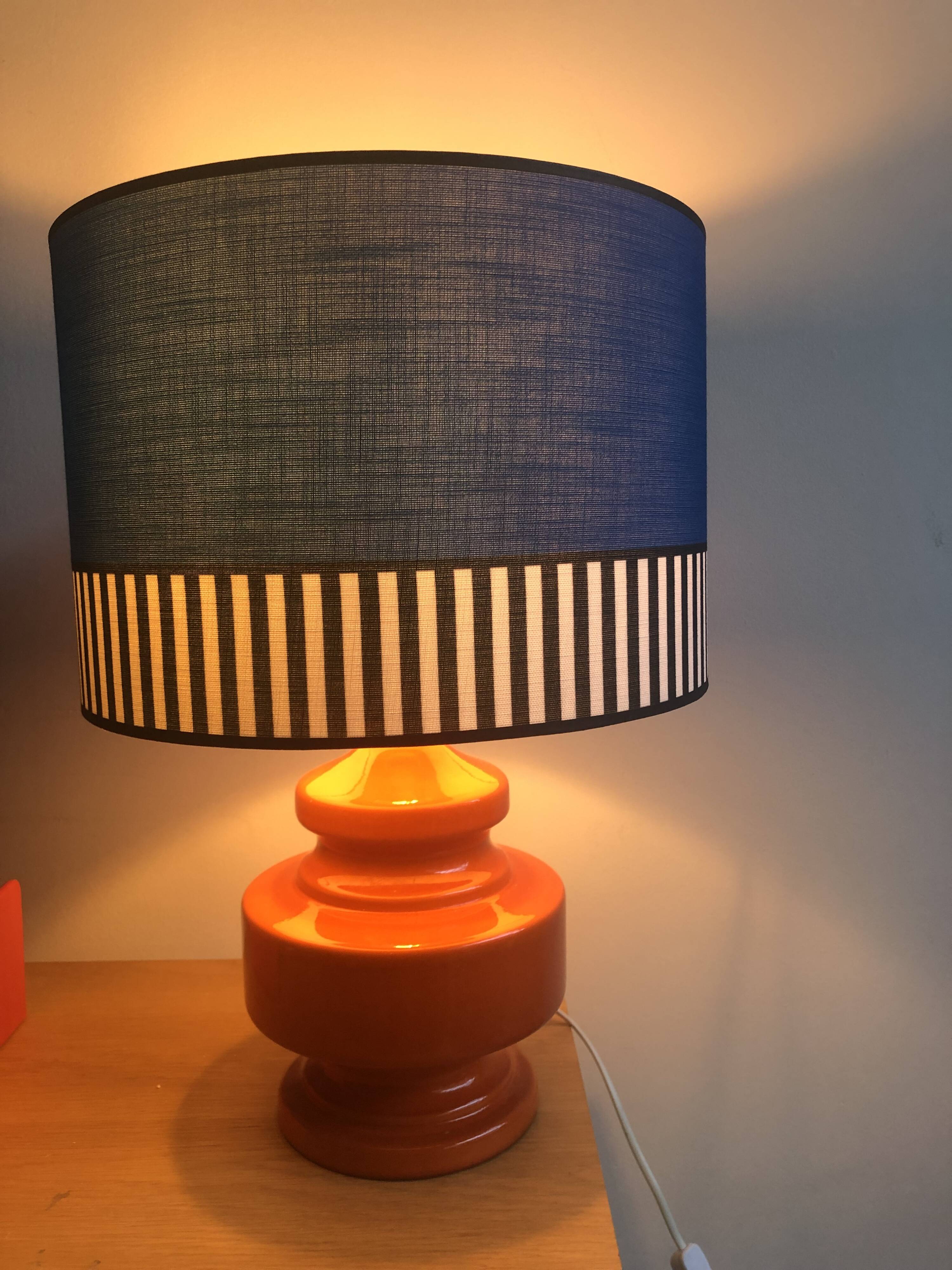 Vintage lamp base and lampshade