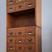 Very large vintage workshop furniture with 30 drawers, haberdashery compartments.