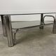 Chrome metal and smoked glass coffee table, 70s