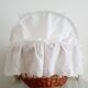 1970s rattan cradle/bassinet with hood and arch
