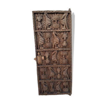 Ancienne porte de grenier Sénoufo – Côte d'Ivoire – bois sculpté
