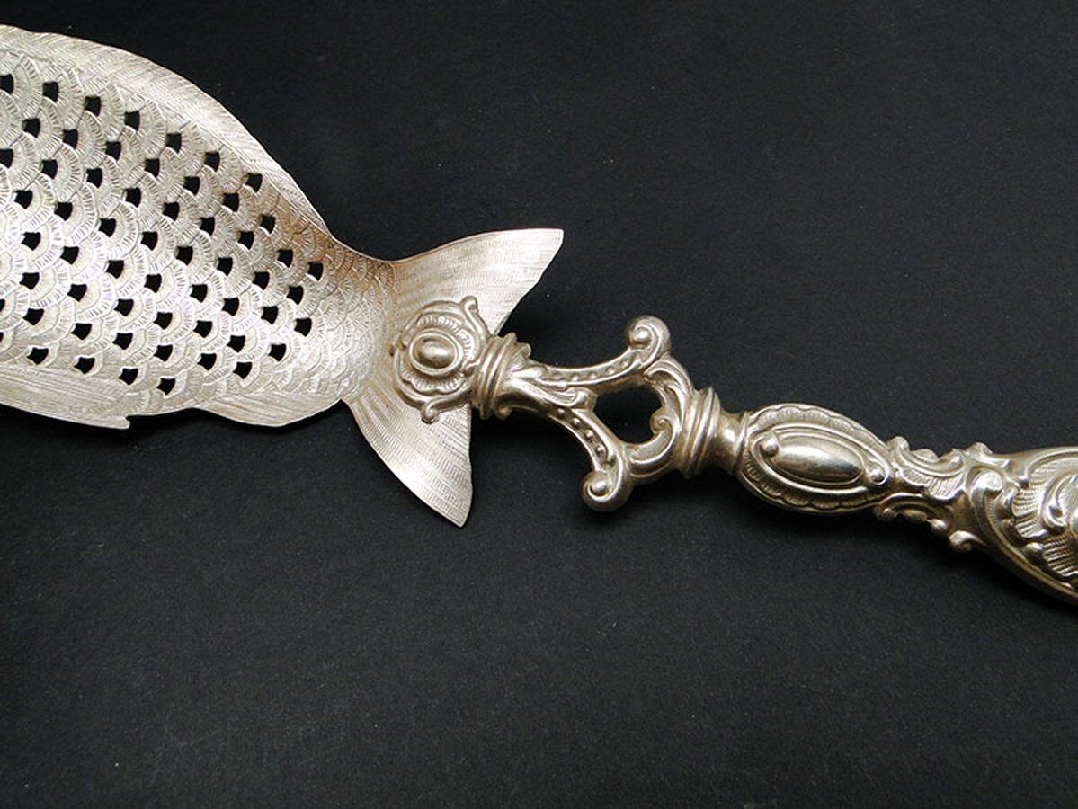 Polish brass fish figurative spoon by SW Warsaw, 1900s