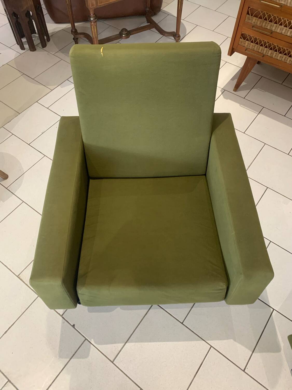 Paire Fauteuil Fero Vert Vintage circa 1960
