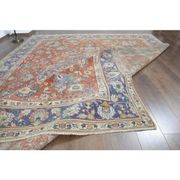 1970s Vintage Persian Handmade Wool Orange Oversized Area Rug 278x379