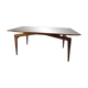 1950s wooden dining table with mirrored top