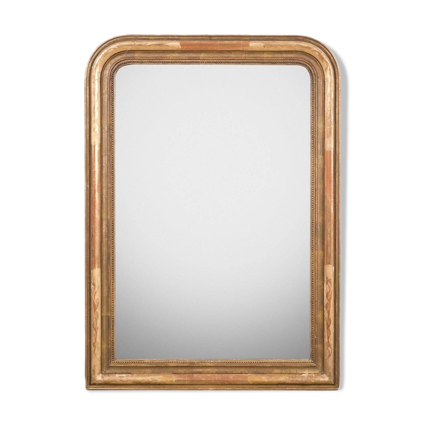 Large Antique 19th C Louis Philippe Gold Rouge Mirror