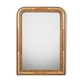 Grand miroir ancien Louis Philippe en or rouge du XIXe siècle