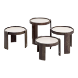 Set of four ‘model 780’ beechwood nesting tables from the 1960s, designed by gianfranco frattini for cassina