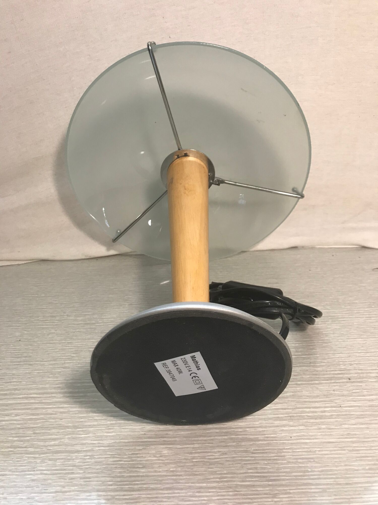 Metal and wood lamp