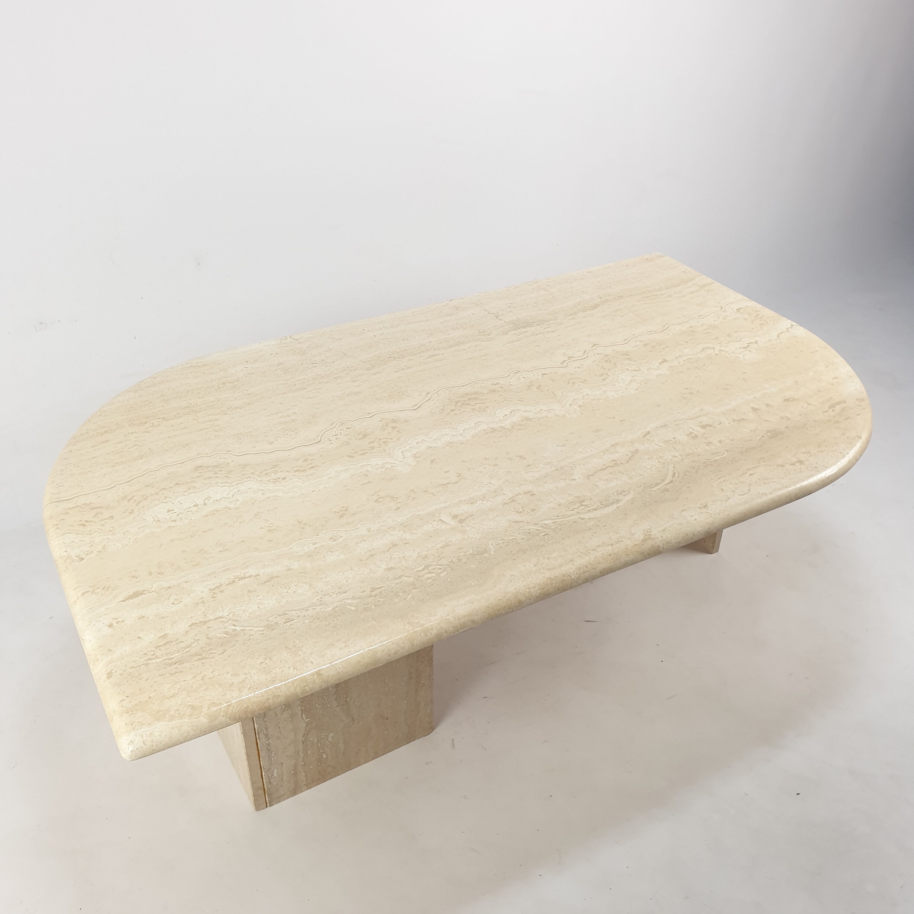 Mid-Century Italian Travertine Coffee Table, 1980s