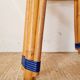 Vintage high stool Multicanne - Rattan & blue Rilsan - French