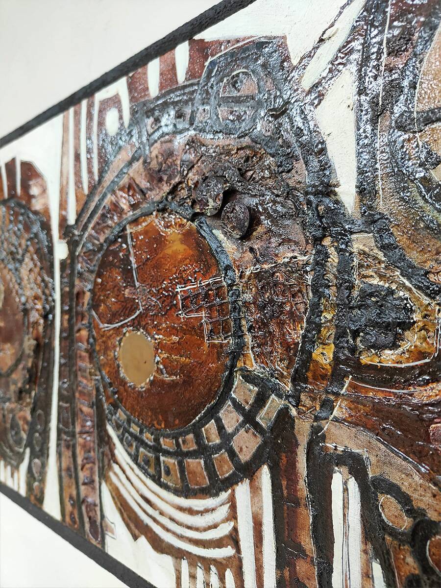 Vintage Danish artwork oil on canvas Finn Lorentzen 1970s