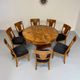 Set of 8 19th century Biedermeier art deco chairs in walnut with new upholstery