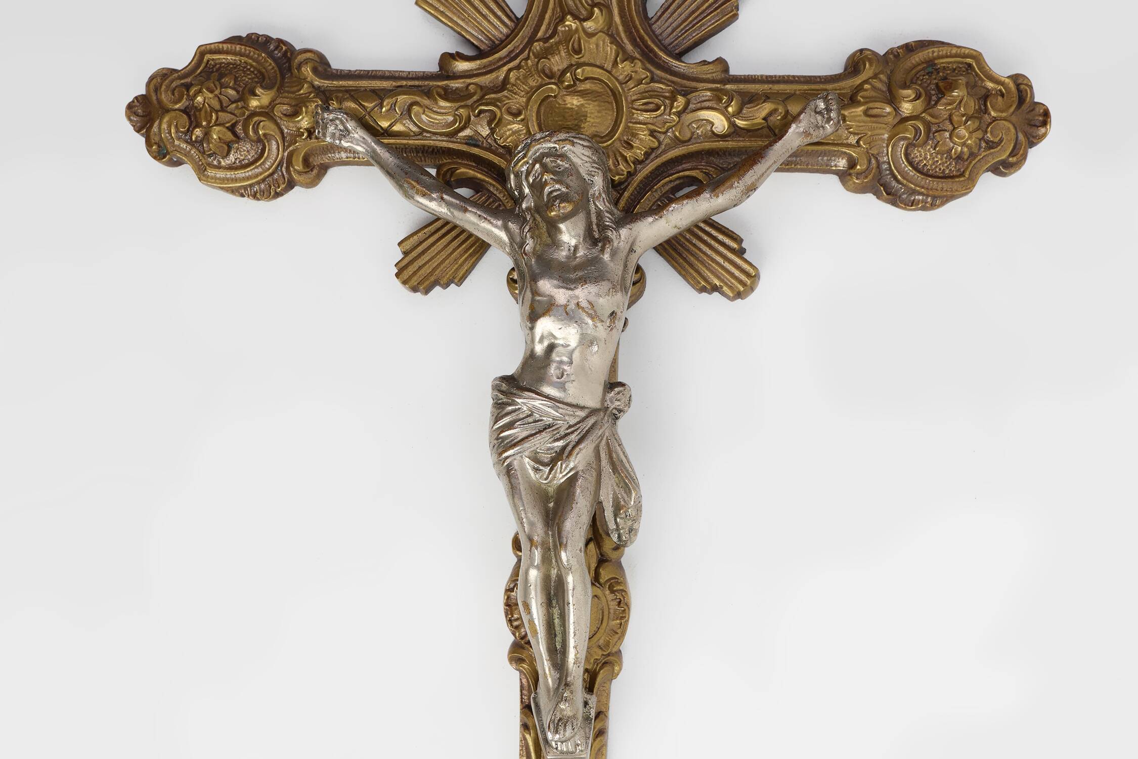 Copper Crucifix, Devotional Craftsmanship, Belgium ca. 1900