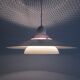 Dansk design white/purple 1980s pendant lamp by Danish Jeka Metaltryk
