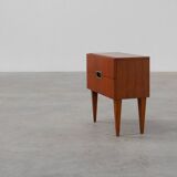 Vintage Nightstand in teak veneer with 2 drawers, Belgium 1950s