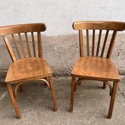 Pair of vintage wooden bistro chairs