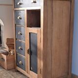 Vintage high sideboard in solid oak