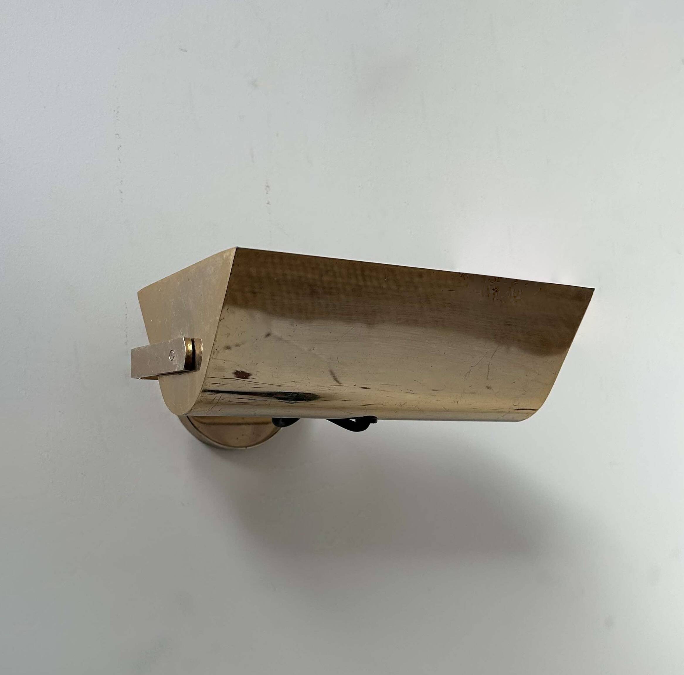 Vintage adjustable brass wall light, SCE France 1970