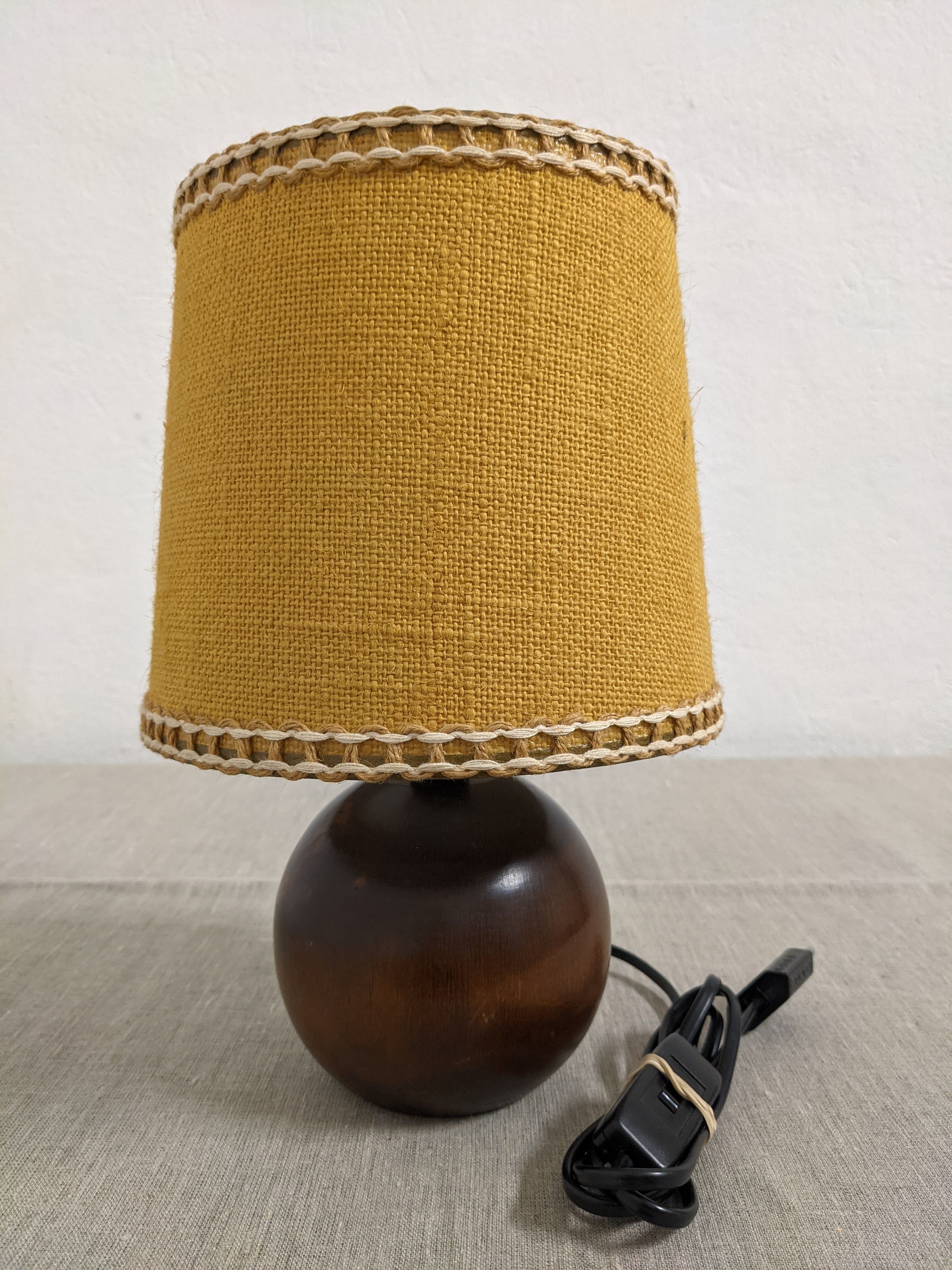 Vintage wooden bedside lamp