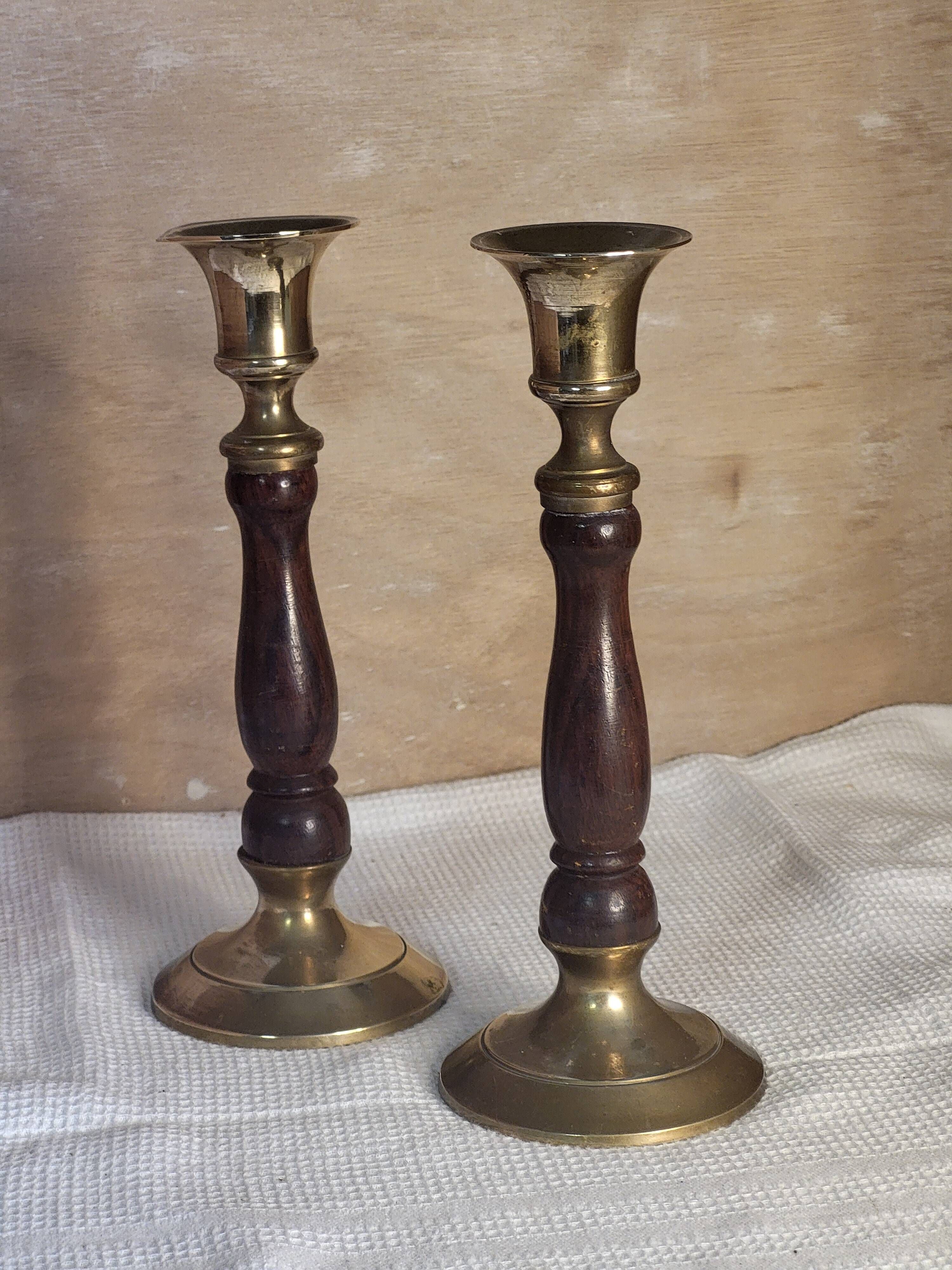 Bougeoirs bois métal