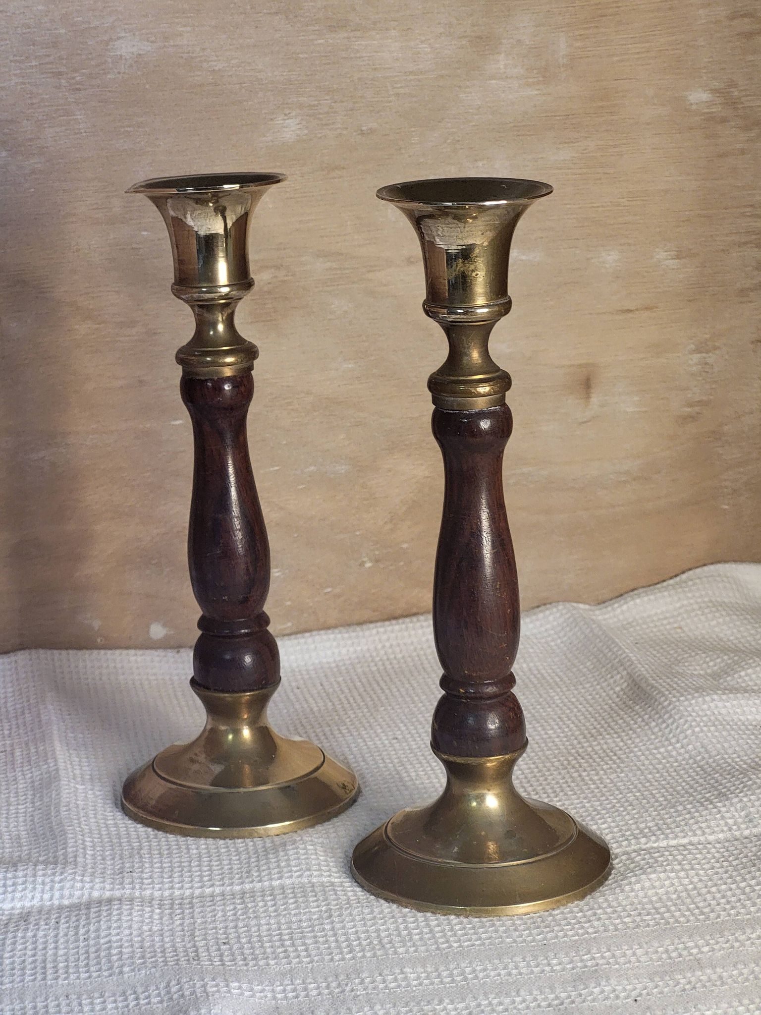 Wooden metal candle holders