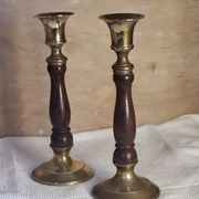 Wooden metal candle holders