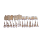 Set of 12 cutlery with silver metal fish