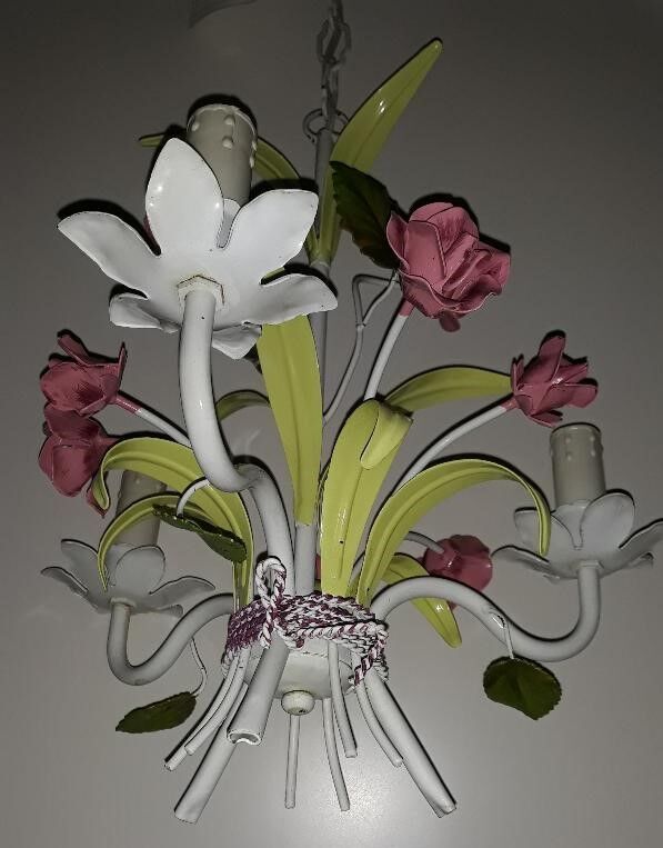 Old-tole-metal-white-painted-flowers-pink-romantic-vintage-3-fires