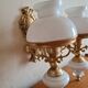 Pair of opaline and gilded brass wall lights