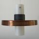 Glass ceiling light with a copper-coloured metal frame, 1960s, Germany.