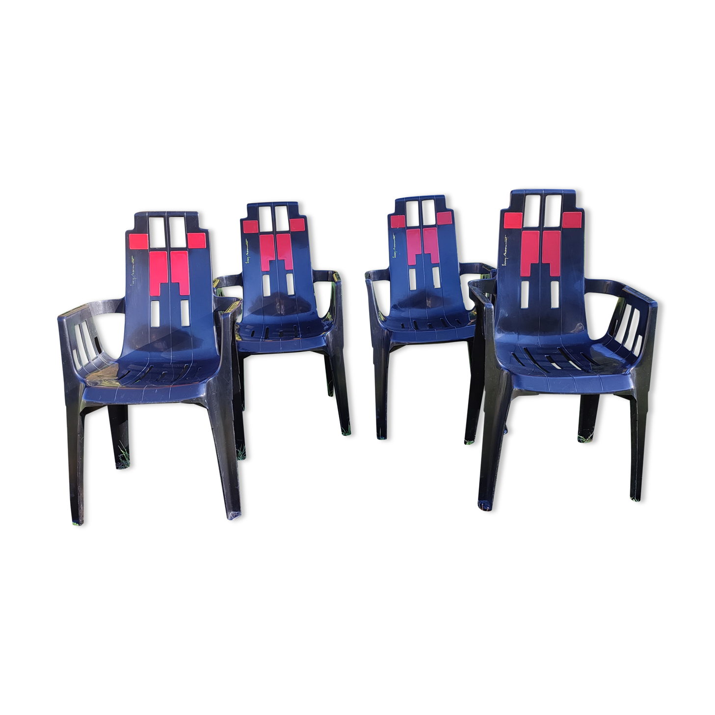 4 armchairs " Boston " by Pierre Paulin for Henri Massonnet edition Stamp