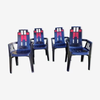4 armchairs " Boston " by Pierre Paulin for Henri Massonnet edition Stamp