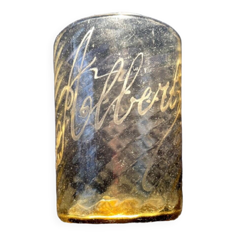 Amber color cup or glass note albert portieux deco
