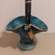 Vintage turquoise decorative vase – Mediterranean artisanal earthenware
